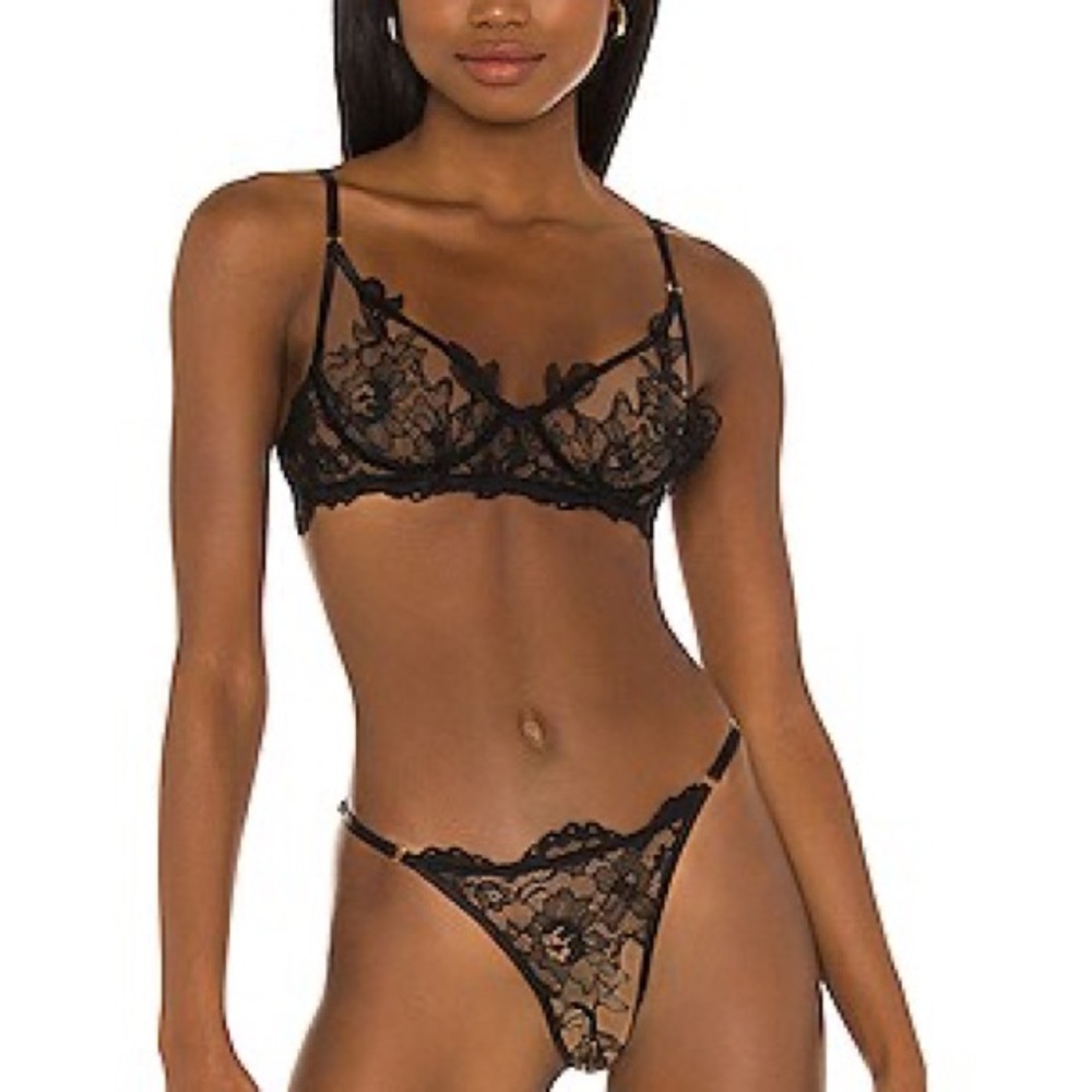 God Save Queens Lola 34C size Small Bra Thong lingerie set GSQ designer sexy